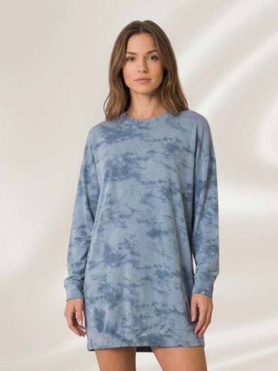 Miiyu Tops - Miiyu Blue Tie-Dye Long Sleeve Shirt